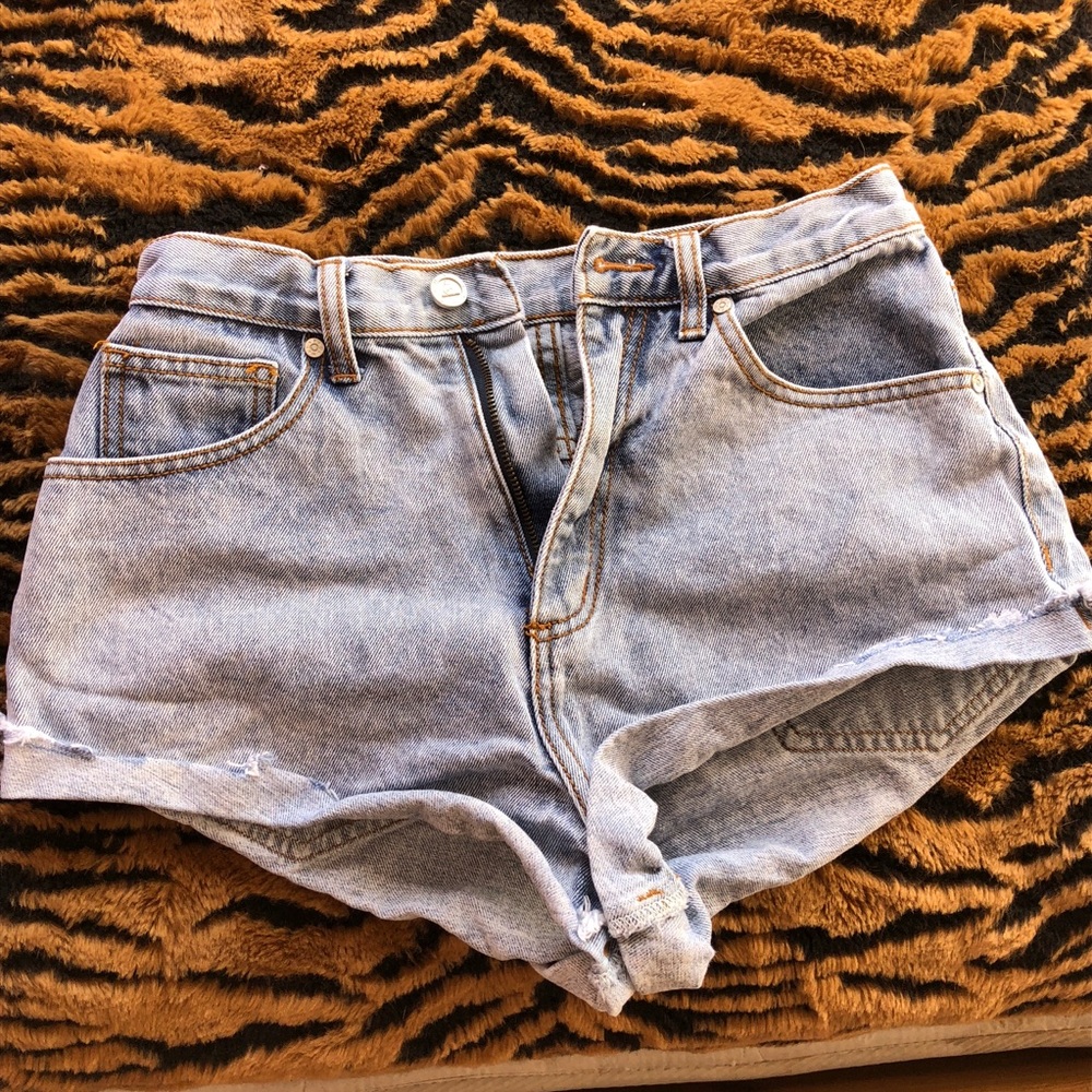 High waisted jean shorts